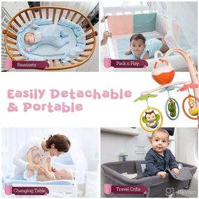 img 1 attached to 👶 Sweet Dreams and Soothing Sounds: Baby Crib Mobile for Girls & Boys - Enhancing Development, Portable & Calming Lullabies, Nature Sounds, Bright Colors - Ideal for Bassinet, Pack n Play, and Crib