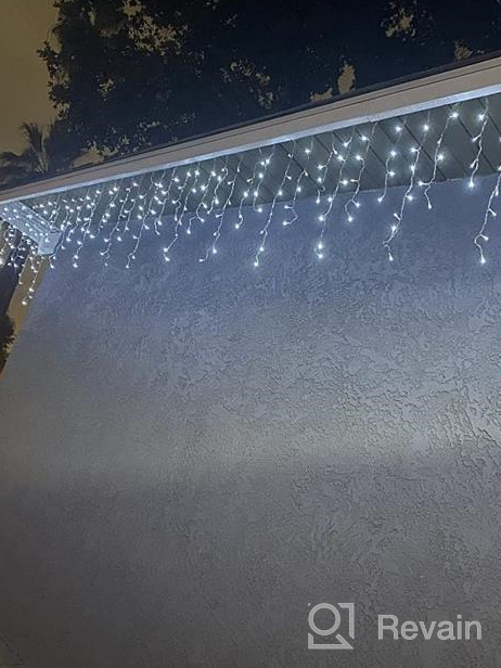 img 1 attached to Enhance Your Holiday Decor With KNONEW 1216 LED Outdoor Curtain String Lights - Clear Wire Multicolor Fairy String Light With 228 Drops For Christmas Party And Weddings review by Vinny Howard