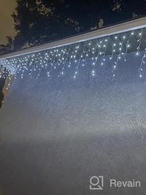img 7 attached to Enhance Your Holiday Decor With KNONEW 1216 LED Outdoor Curtain String Lights - Clear Wire Multicolor Fairy String Light With 228 Drops For Christmas Party And Weddings
