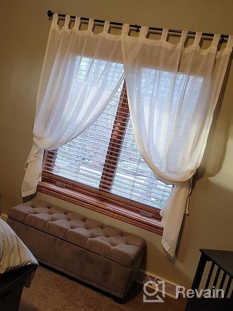 img 1 attached to H.VERSAILTEX Ivory Linen Blended Sheer Curtains 95" Length 2 Panels Textured Woven Light Filtering Tab Top Casual Draperies For Living Room/Bedroom review by Kim Aguilar