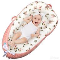 🌸 delauv baby lounger: co-sleeping newborn lounger for crib & bassinet, soft breathable fiberfill portable co-sleeper for newborns (0-12 months) - flower design (thicker option) logo