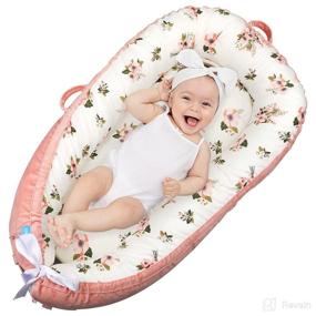 img 4 attached to 🌸 Delauv Baby Lounger: Co-Sleeping Newborn Lounger for Crib & Bassinet, Soft Breathable Fiberfill Portable Co-Sleeper for Newborns (0-12 months) - Flower Design (Thicker Option)