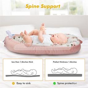 img 1 attached to 🌸 Delauv Baby Lounger: Co-Sleeping Newborn Lounger for Crib & Bassinet, Soft Breathable Fiberfill Portable Co-Sleeper for Newborns (0-12 months) - Flower Design (Thicker Option)