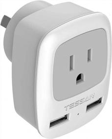 img 4 attached to TESSAN 3 In 1 Australian Power Plug Adapter With 2 USB Ports - Perfect For Traveling To Australia, New Zealand, Fiji, Argentina, And China