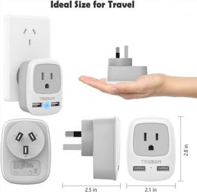 img 1 attached to TESSAN 3 In 1 Australian Power Plug Adapter With 2 USB Ports - Perfect For Traveling To Australia, New Zealand, Fiji, Argentina, And China