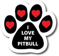 🐾 i love my pitbull pawprint car magnet- a durable paw print auto truck decal magnet by magnet me up! логотип