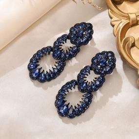 img 2 attached to Sparkle In Style With Flyonce'S Vintage Rhinestone Chandelier Earrings: Perfect For Wedding And Bridal Art Deco Looks