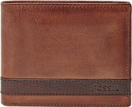 💼 fossil men's brown bifold wallet - top rated wallets, card cases & money organizers for men's accessories logo