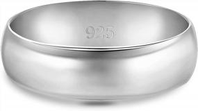 img 3 attached to Кольцо из чистого серебра 925 пробы от BORUO - элегантное кольцо для женщин и мужчин - идеальный подарок для особых случаев - доступно в размерах 4 мм и 6 мм, размер кольца 4-15