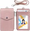 teskyer leather badge holder with zipper pocket,1 clear id window and 3 card slots with secure cover, premium leather id holder with nylon lanyard for office school id, credit cards, driver licence logo