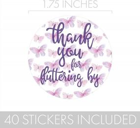 img 2 attached to Выразите благодарность с помощью наклеек с благодарностью в виде бабочек - Пожелания с фиолетовой бабочкой - 40 этикеток