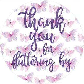 img 4 attached to Выразите благодарность с помощью наклеек с благодарностью в виде бабочек - Пожелания с фиолетовой бабочкой - 40 этикеток