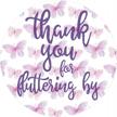 express gratitude with butterfly thank you stickers - purple butterfly wishes - 40 labels logo