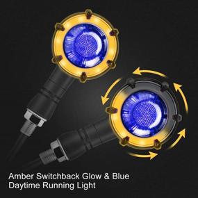 img 3 attached to 2PCS Motorcycle Turn Signal Blue/Sequence Amber LED Indicator Light Daytime Running Lights DRL Switchback Glow For Motorcycle