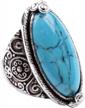 stunning synthetic-turquoise ring with tibet silver plating - a fashion must-have! logo