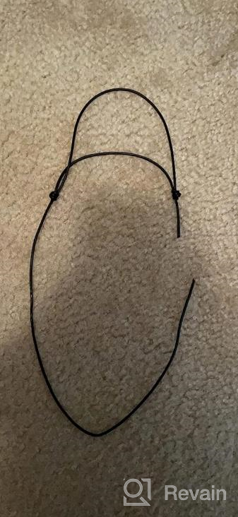 img 1 attached to Premium Black Leather Cord Choker Necklace W/ Double Knots & Adjustable Evil Eye Cowrie Shell For Women Men review by Aaron Long