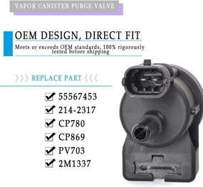 img 1 attached to 🚗 High-Quality EVAP Vapor Canister Purge Valve for 1.8L Chevy Cruze Chevrolet Sonic 2011-2018 | Replacement for 55567453 CP780 PV703