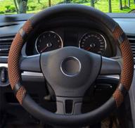 🚗 enhance your driving comfort with builllin microfiber leather steering wheel cover – universal 15 inch, breathable, anti-slip, odorless, warm in winter, cool in summer (coffee) логотип