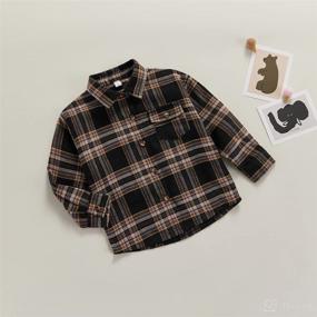 img 3 attached to Adorable Toddler Baby Girls Plaid Button Down T-Shirt Dress - Winter Coat for Christmas Outfits