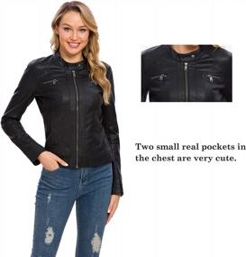 img 1 attached to Fahsyee Women'S Faux Leather Moto Jacket - Zip Up Motorcycle Style PU Biker Coat, Slim Fit Outwear For Women