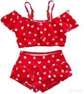 👙 cute red swimsuits for baby girls: 2-piece white dot skirt swimwear sets logo