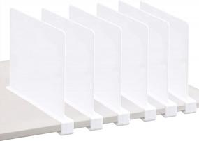 img 4 attached to Set Of 6 CY Craft Acrylic And Wood Shelf Dividers For Closet And Kitchen Cabinet Storage - White Separators For Perfect Bedroom And Shelving Organization