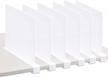 set of 6 cy craft acrylic and wood shelf dividers for closet and kitchen cabinet storage - white separators for perfect bedroom and shelving organization logo