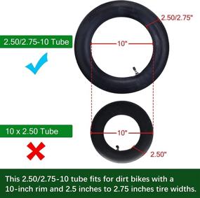 img 3 attached to 🏍️ 2.50/2.75-10 Heavy Duty Dirt Bike Inner Tube with Valve Stem Straight - Razor MX500 MX650, Yamaha PW50, Suzuki JR50 DRZ70, KTM 50, Motovox MVX70 – High-Performance Mini Dirt Bike Tube