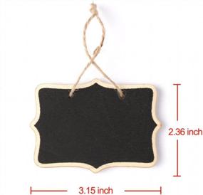img 2 attached to AUSTOR 14 Pcs Mini Chalkboards Signs Hanging Rectangle Chalkboards Double Sided Blackboard Message Board Hanging Signs For Weddings, Kids Crafts