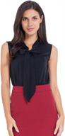 chic and stylish: auqco women's bow tie blouse for office and casual wear logo