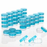 zejia 100pcs blue makeup sample jars with lids - 5 gram cosmetic containers for easy storage logo
