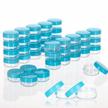 zejia 100pcs blue makeup sample jars with lids - 5 gram cosmetic containers for easy storage logo