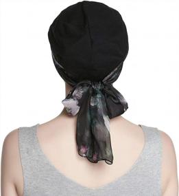 img 1 attached to Stay Cozy And Comfy With Our Bamboo Lined Cotton Hat And Scarf Set For Women