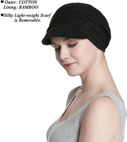 img 3 attached to Stay Cozy And Comfy With Our Bamboo Lined Cotton Hat And Scarf Set For Women