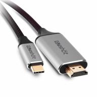 кабель usb type c к hdmi 6 футов / 1,8 м, macbook pro / air / ipad pro 2018 г., imac 2017 г., dell xps 13/15, кабель hdtv galaxy note 9 / s9 - серый логотип