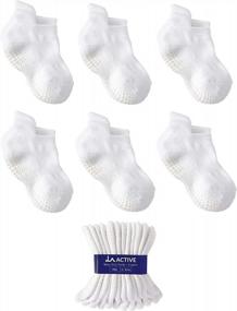img 4 attached to Non-Slip Grip Ankle Socks For Boys And Girls - Ideal For Babies, Toddlers, And Kids By LA ACTIVE
