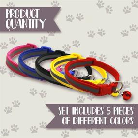 img 1 attached to 5PCS Reflective Cat Collars with Bell: Durable Nylon Breakaway Collars with Safety Buckles for Cats, Puppies, Dogs