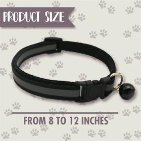 img 3 attached to 5PCS Reflective Cat Collars with Bell: Durable Nylon Breakaway Collars with Safety Buckles for Cats, Puppies, Dogs