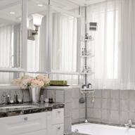 37-120 inch silver hoomtaook tension pole shower caddy 4-tier organizer with towel bar for bathroom storage logo
