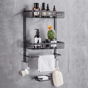 img 4 attached to Maximize Your Space: Hoomtaook Adhesive Shower Caddy And Kitchen Spice Rack Wall-Mounted Storage Solution