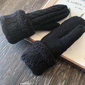 img 3 attached to Cozy & Chic: Women'S Knit Winter Gloves With Plush Lining For Ultimate Warmth & Style