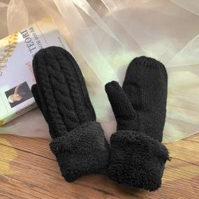 img 1 attached to Cozy & Chic: Women'S Knit Winter Gloves With Plush Lining For Ultimate Warmth & Style
