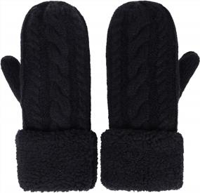 img 4 attached to Cozy & Chic: Women'S Knit Winter Gloves With Plush Lining For Ultimate Warmth & Style