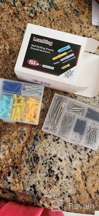 img 1 attached to Secure Your Walls With Leanking 156Pc Heavy Duty Drywall Anchors And Screws Kit - Includes Plastic Anchors And Steel Screws! review by Alfred Paiz