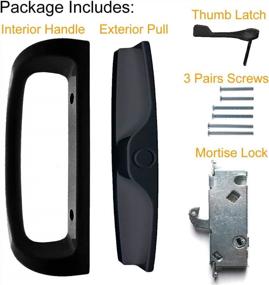 img 1 attached to 🔒 High-Quality Patio Sliding Glass Door Handle Set with 45° Mortise Lock - Fits Various Door Thickness, Screw Hole Spacing, & Reversible Design - Non-Handed, Black