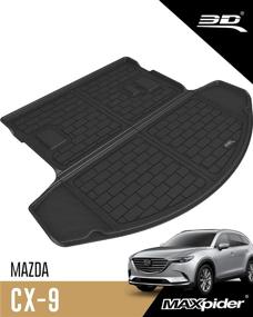 img 4 attached to 🚗 Premium All-Weather Floor Mat for Mazda CX-9 - 3D MAXpider M1MZ0571309 Cargo Custom Fit - Kagu Rubber (Black)