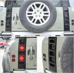 img 1 attached to CHEYA ABS Black Body Anti-Scratch Protection Cover Trim Kit For Land Rover Defender 110 2020 Accessories (Rear Tail Light Guards)