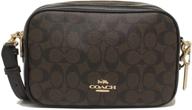 coach double leather crossbody brown women's handbags & wallets ~ crossbody bags logo