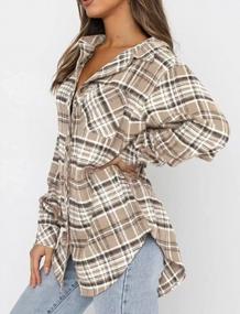 img 1 attached to Women'S Flannel Plaid Shirt: Long Sleeve, Collared Button-Down Top By Lacozy