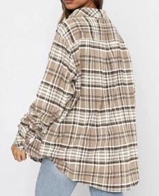 img 2 attached to Women'S Flannel Plaid Shirt: Long Sleeve, Collared Button-Down Top By Lacozy